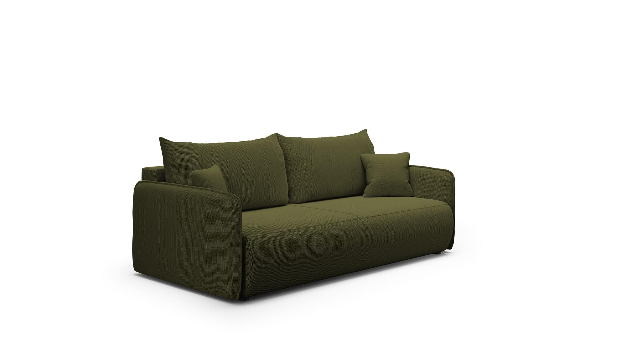 SCHLAFSOFA Calgary - Grün, Holzwerkstoff/Textil (216/86/105cm) - Fun Möbel