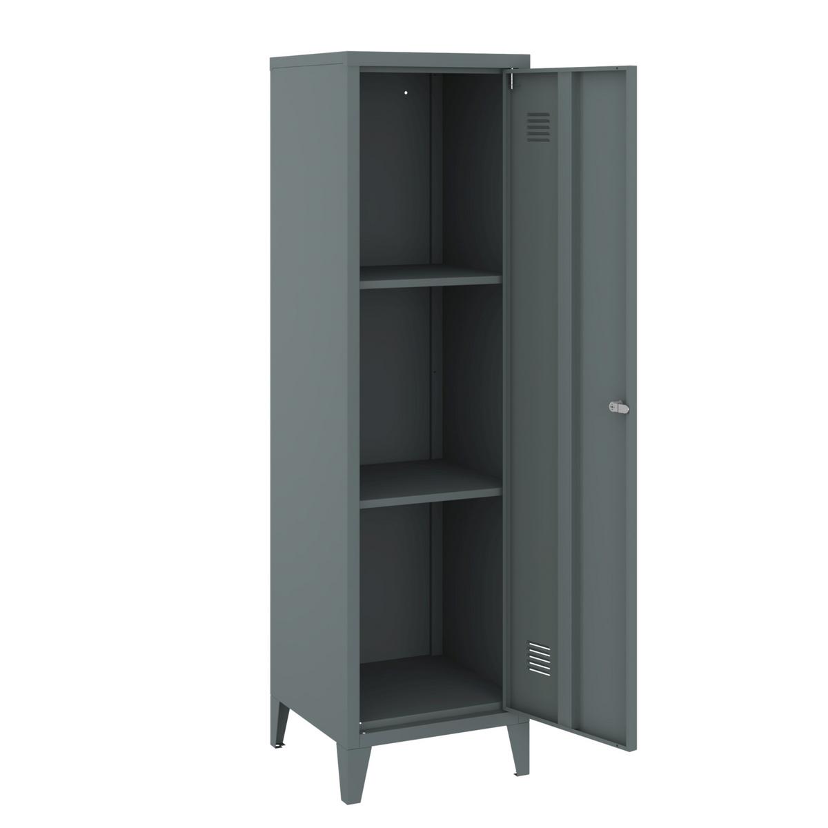 EINZELSPIND Kurikka - Dunkelgrau, Metall (38/137/38cm) - [en.casa]