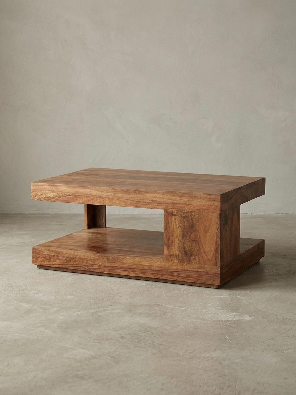 COUCHTISCH Sheesham Massivholz, 90x60 cm, Einzigartige Maserung, 30 kg Belastbarkeit - Braun, Holz (60/90/40cm) - KADIMA DESIGN