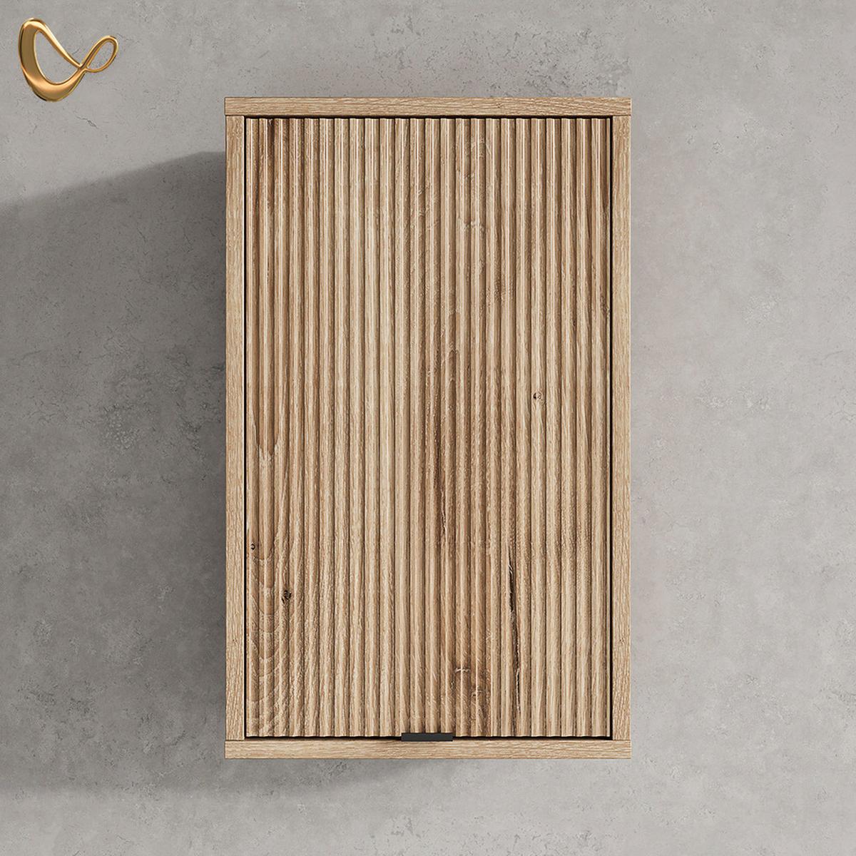 BADSCHRANK ATERNO Viking Oak 40 x 65 cm mit 2 Regalböden - Eichefarben, Holzwerkstoff (40/65/22.1cm) - Livinity®