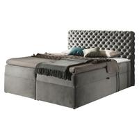 BOXBETT Chesterfield - H3 - Greige, Holz (120/200cm) - MIRJAN24