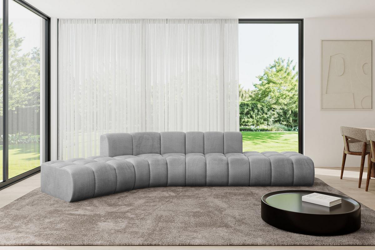 ECKSOFA modulares Sofa Solven-L1 - 380x174x70 cm Grau - Hellgrau, Holzwerkstoff/Textil (380/174cm) - ALTDECOR