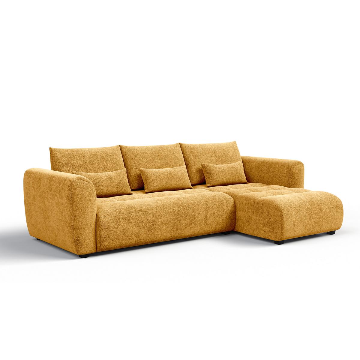 ECKSOFA SORENO 4-Sitzer, gelb - Gelb/Schwarz, Holz/Textil (293/171cm) - Wozimo