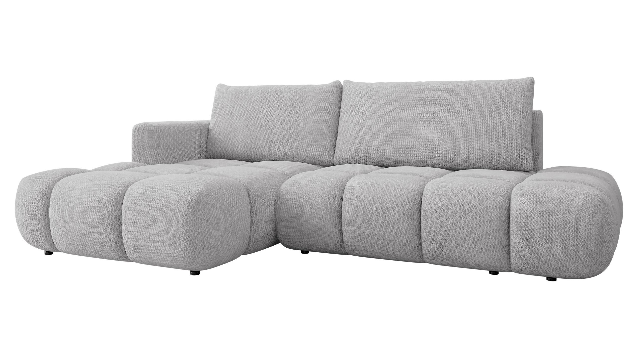 ECKSOFA Soffi, Seite: Links - Hellgrau/Schwarz, Holz/Kunststoff (283/166cm) - MIRJAN24