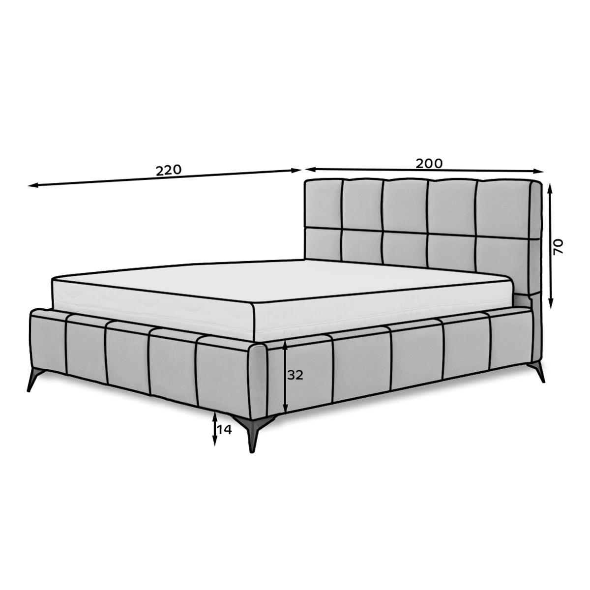 BOXBETT 180/200 Mira Grau - Grau, Holz (180/200cm) - Petits-meubles