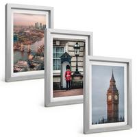 BILDER SET 3er Set - 20x30 cm Silberner Rahmen - London Bridge Guardian Big Ben - Silberfarben, Kunststoff (20/30cm) - TULUP