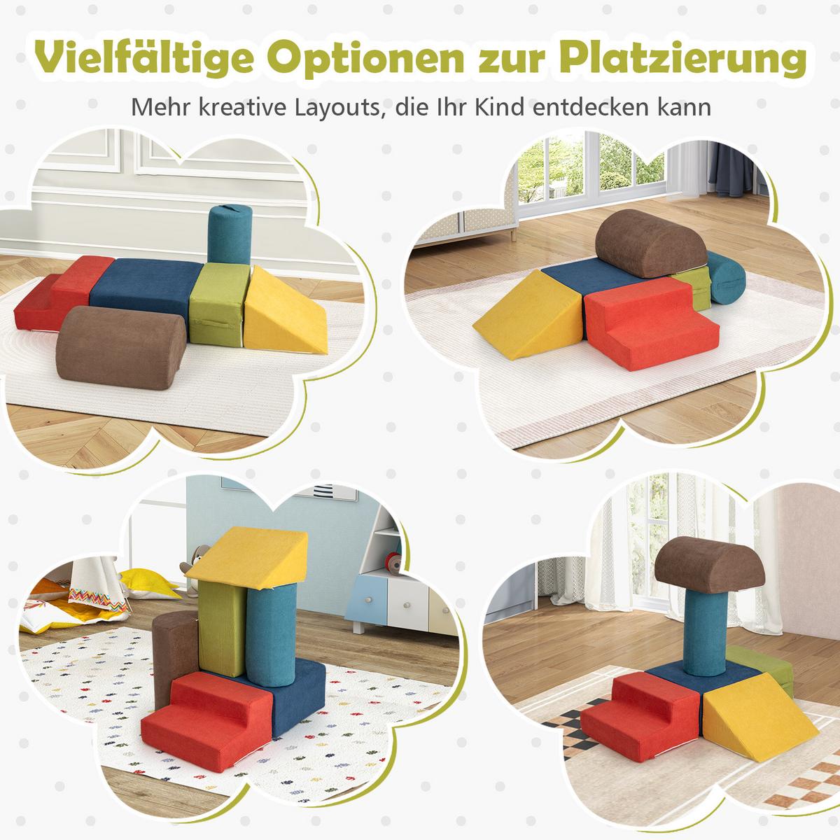 SCHAUMSTOFFBLOCK Farbig (6-teilig) - Multicolor, Textil (50/25/40cm) - COSTWAY
