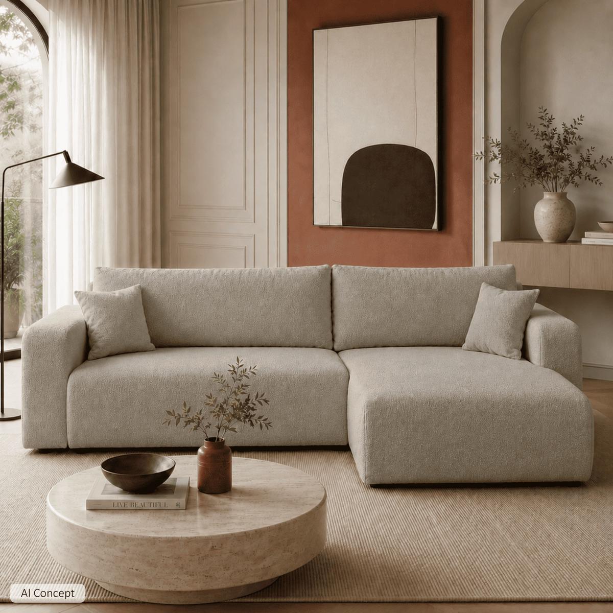 ECKSOFA VESPO XL mit Schlaffunktion und Bettzeugkasten - Braun, Textil (267/143cm) - Lookway