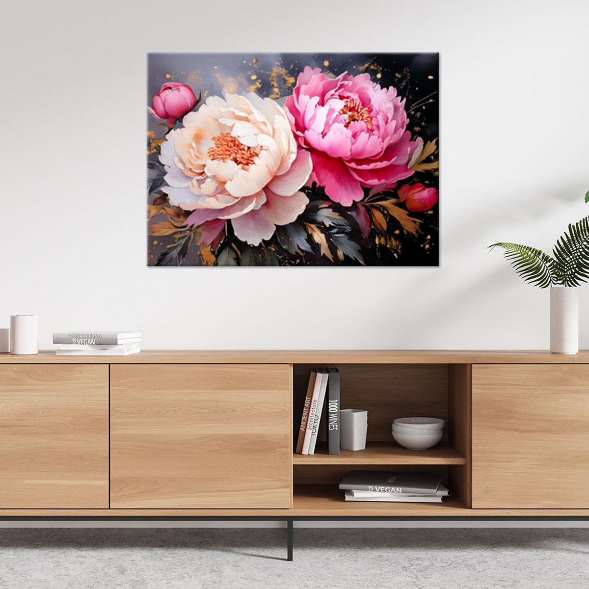 LEINWANDBILD Blumen 100x70cm - Rosa, Textil (100/70cm) - Feeby
