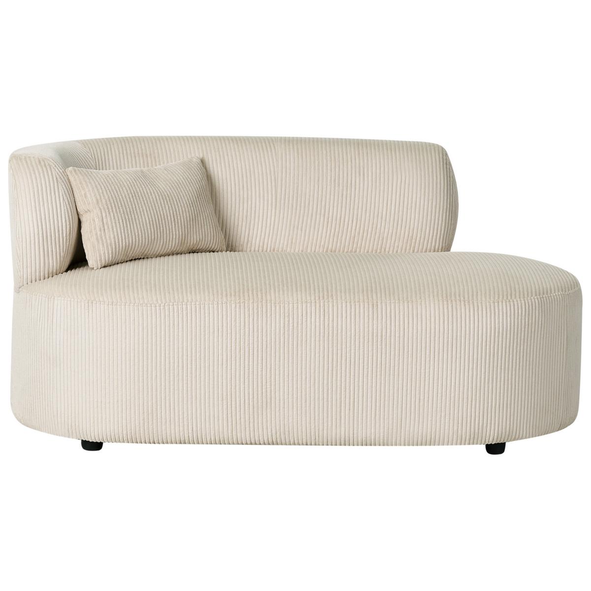 CHAISELONGUE-LINKSSEITIGE Cord Hellbeige Vanvey - Beige/Schwarz, Textil (147/73/78cm) - Beliani