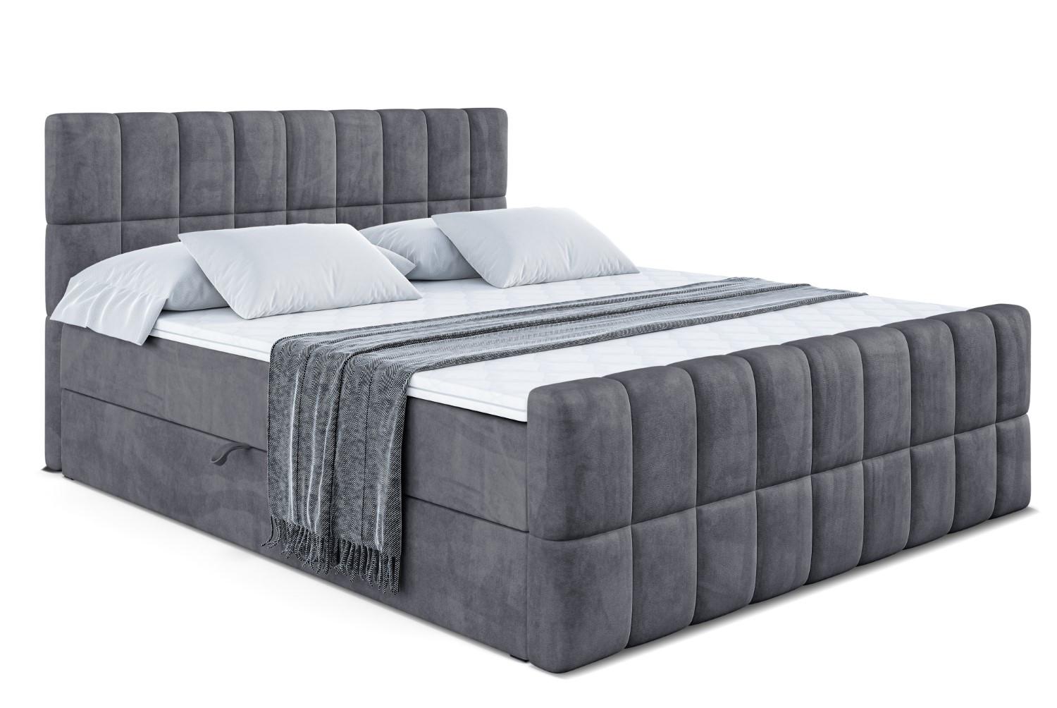 BOXBETT MIAMI-Z - 120x200 cm - H3 - Dunkelgrau - Dunkelgrau, Holzwerkstoff (120/200cm) - ALTDECOR