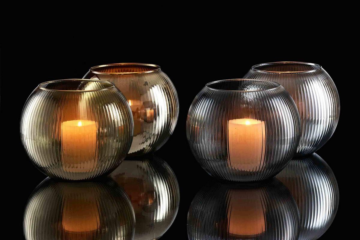 WINDLICHTER Elysia ø 19 cm 4er Set - Goldfarben, Glas (19/16/19cm) - Ritzenhoff Breker