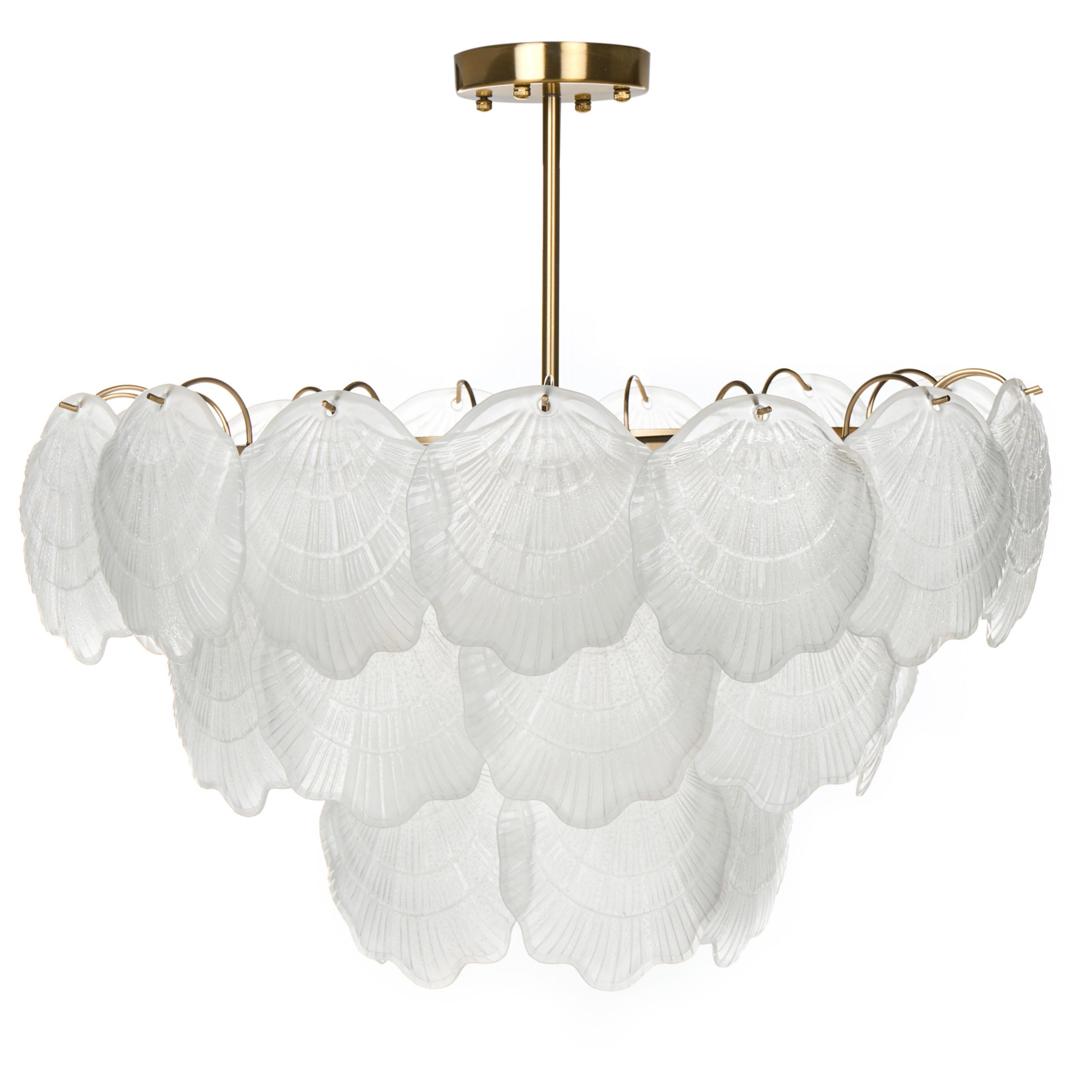 KRONLEUCHTER Glas Messing Caplina - Transparent/Messingfarben, Glas (60/60/65cm) - Beliani