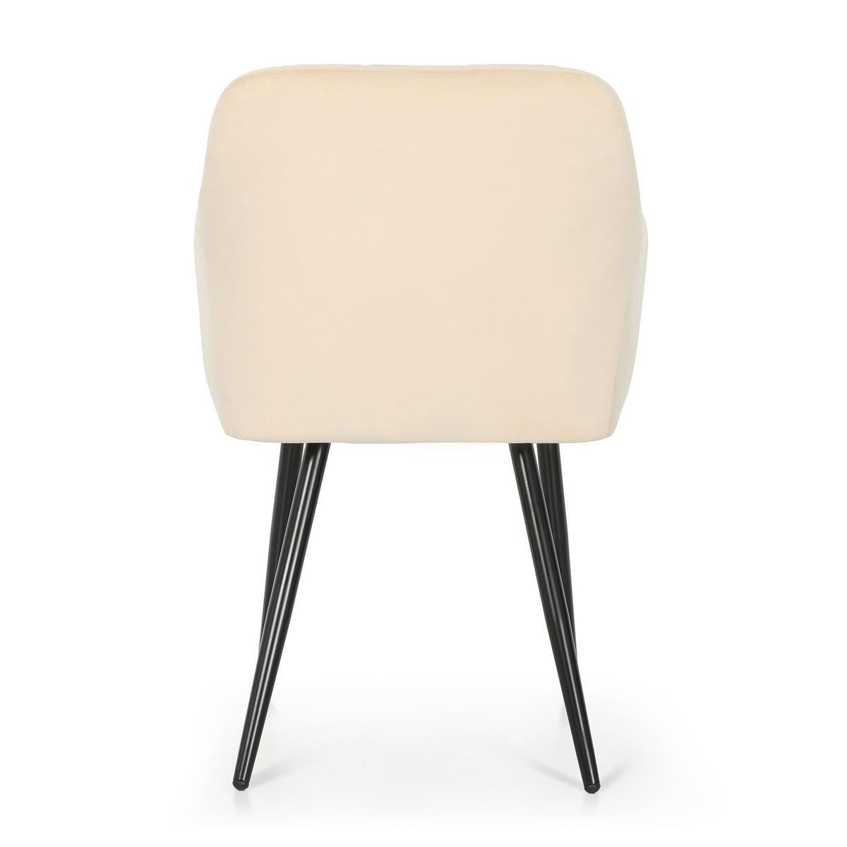 POLSTERSTUHL 4er Set, Metallbeine Beige, Schwarz 54/82/58 - Beige/Schwarz, Textil (54/82/51cm) - RAUMHIRSCH FURNITURE