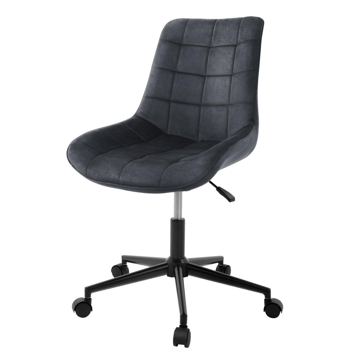 BÜROSTUHL Samt Grau - Grau, Metall (53/97/60cm) - ML-DESIGN