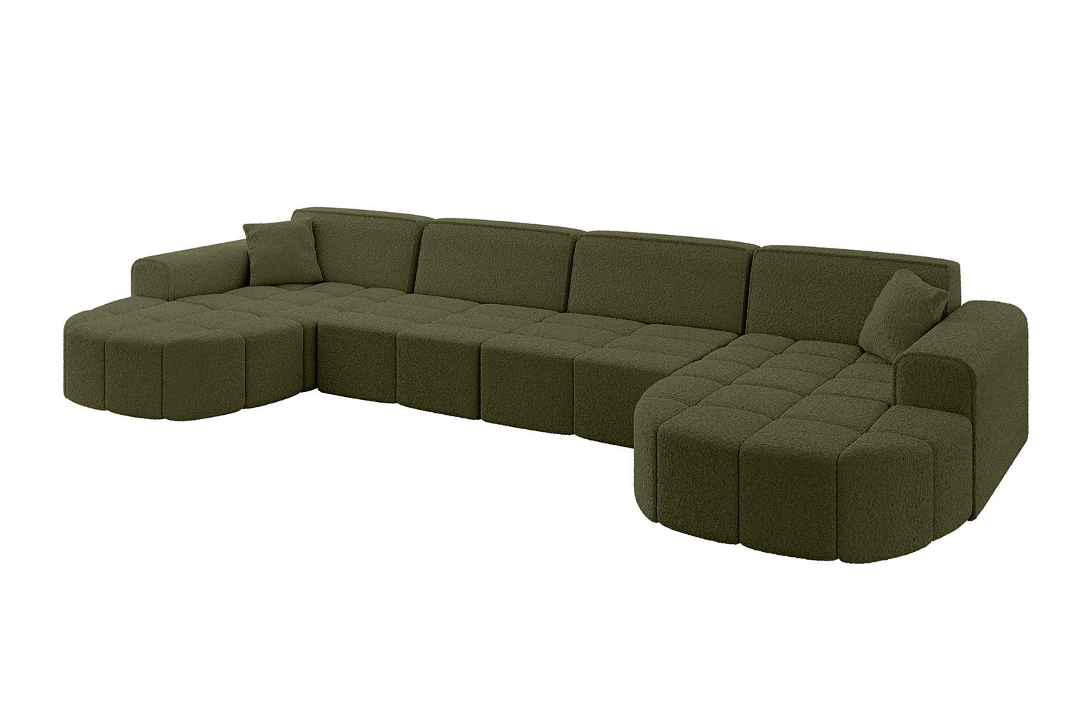 WOHNLANDSCHAFT LIVO-U2 - 400x173x79,5 cm Grün - Grün, Holzwerkstoff/Textil (400/79/173cm) - ALTDECOR