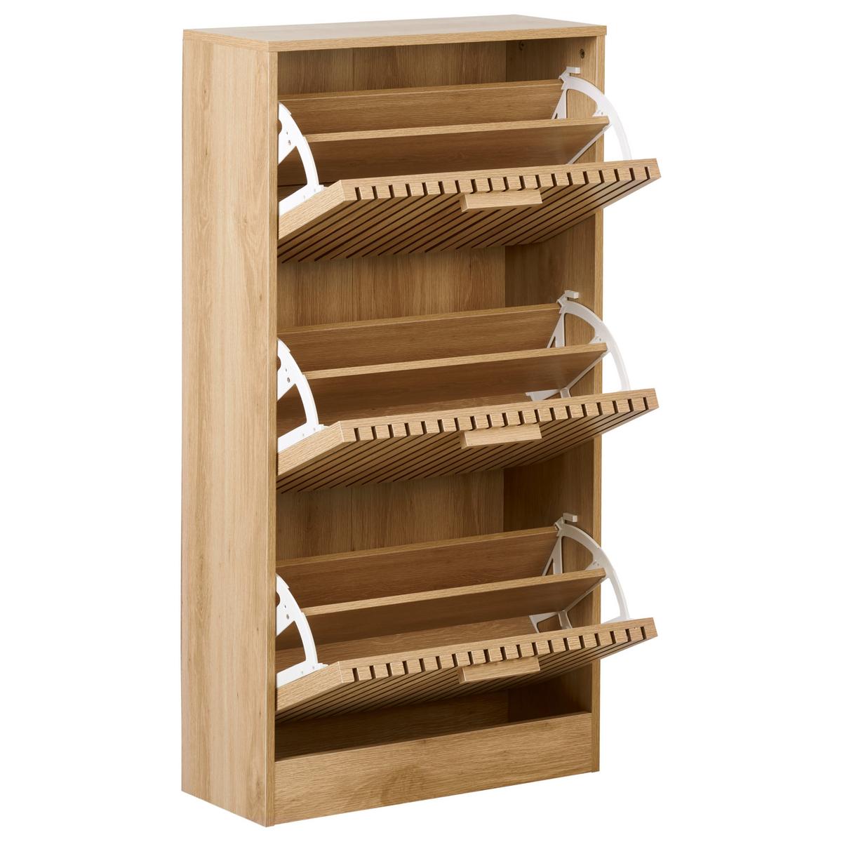 SCHUHSCHRANK Hellbraun Lynwood - Braun, Holzwerkstoff (60/113/24cm) - Beliani