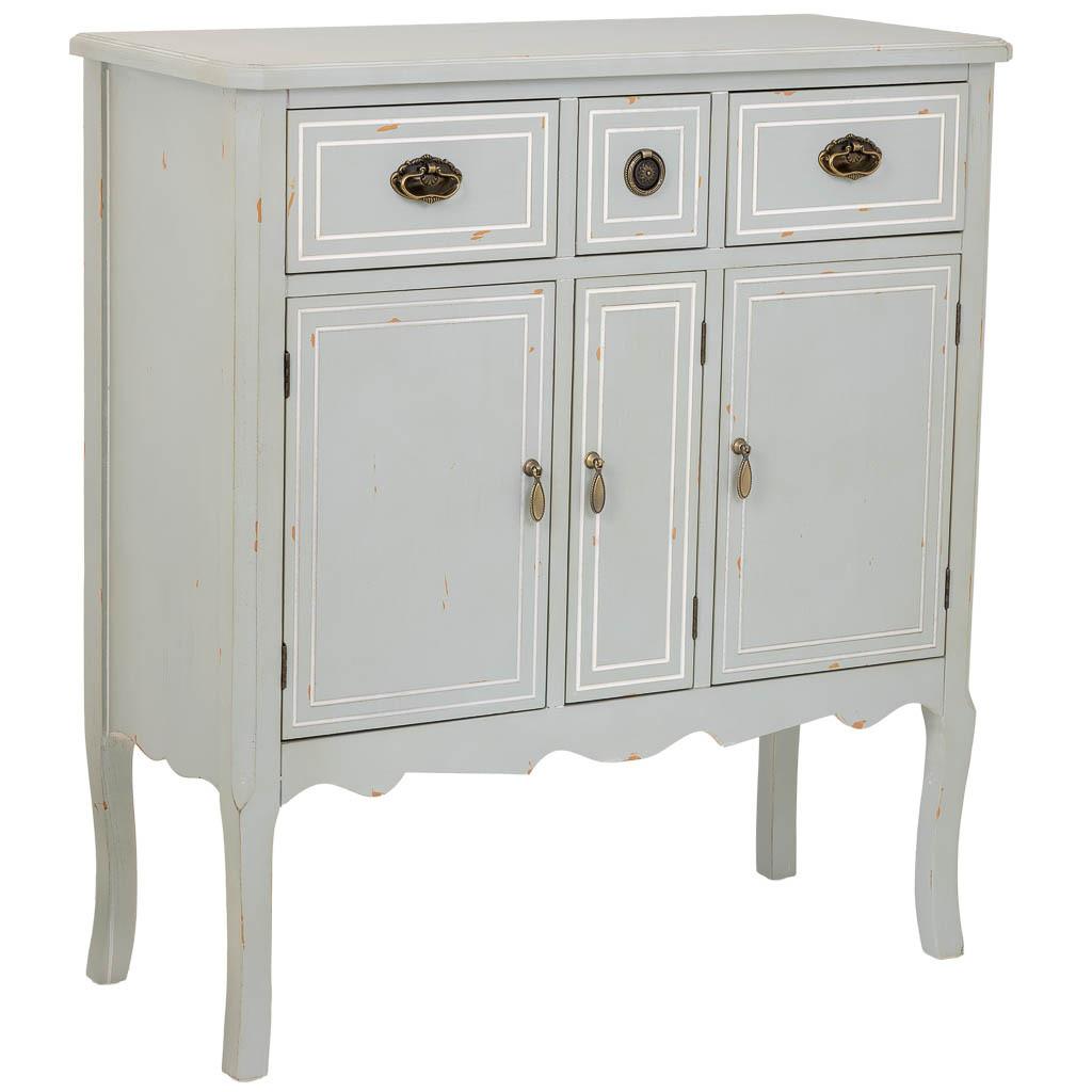 HOLZ-SIDEBOARD mit 3 schubladen und 3 türen 90x38x98 cm - Grau, Holz (90/9/38cm) - Wanderlust