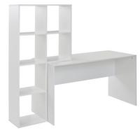 SCHREIBTISCH – mit Regal, groß, puristisches Design, Melaminharzbeschichtung - Weiß, Holz (59/170/144cm) - KADIMA DESIGN