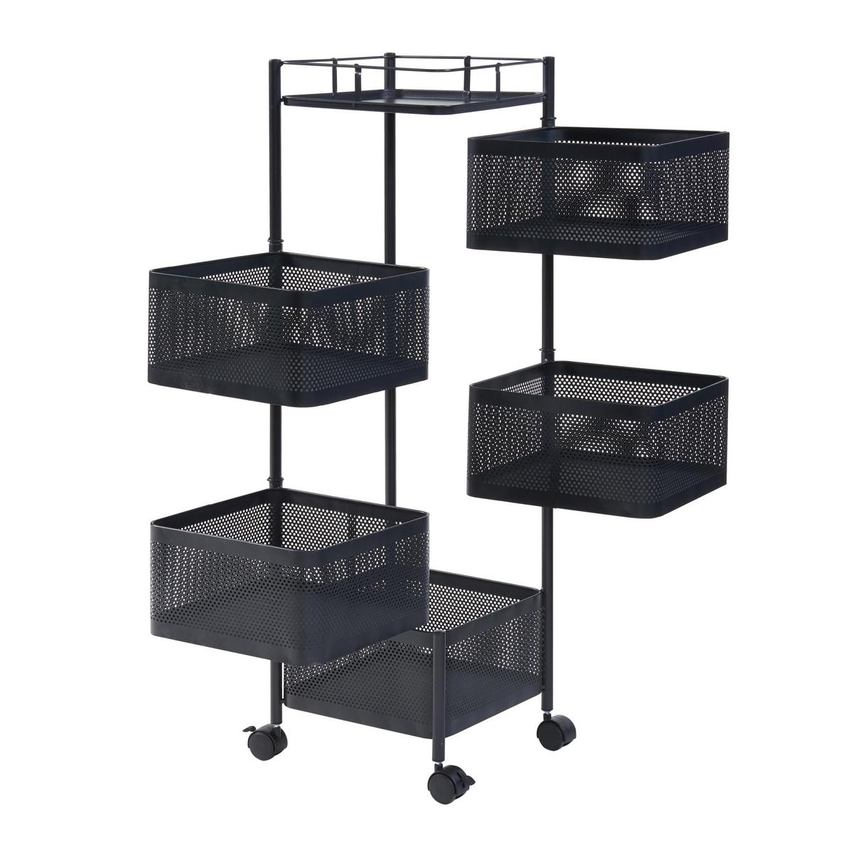 ROLLWAGEN Sunndal - Schwarz, Metall (27/94.5/27cm) - [en.casa]