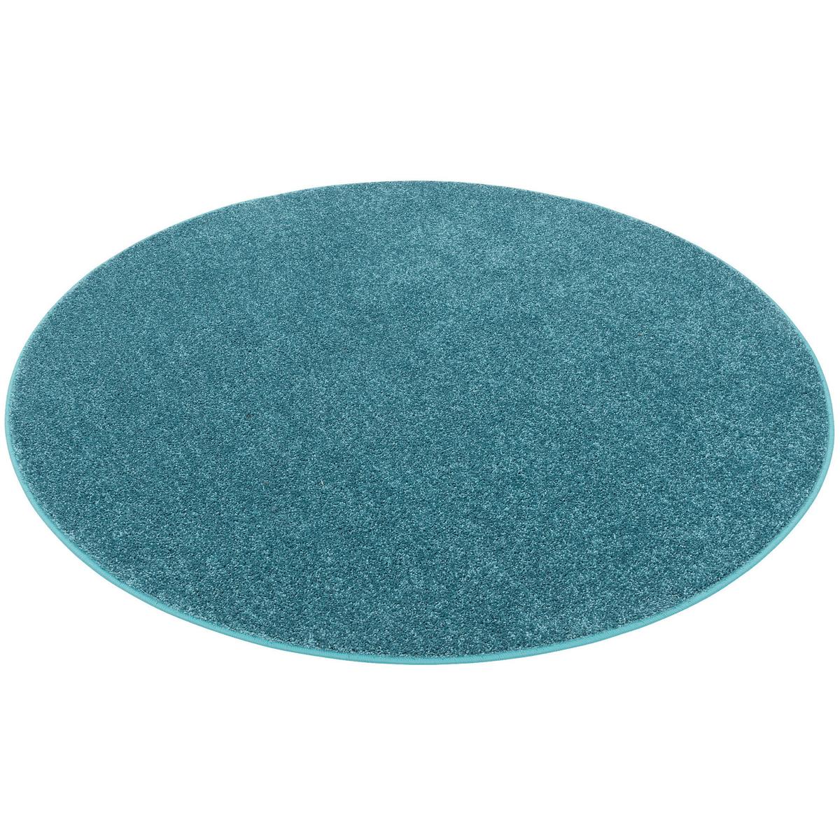 HOCHFLOR VELOURS TEPPICH MONA RUND - Petrol, Textil (200/200cm) - Snapstyle