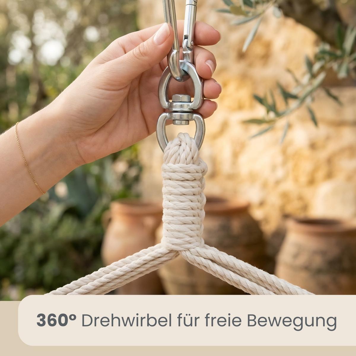 XXL HÄNGESESSEL 185/130 cm Belastbar bis 150 kg Multicolor - Braun, Textil (130/155/185cm) - Amanka