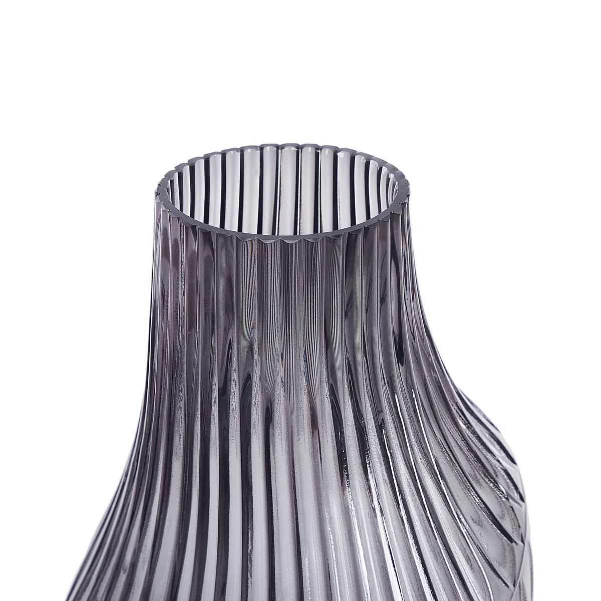 BLUMENVASE Glas grau Myrsina - Grau, Glas (36cm) - Beliani