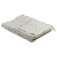 DECKE Creme Raebareli 130/180 cm - Creme, Naturmaterialen/Textil (130/180cm) - Beliani