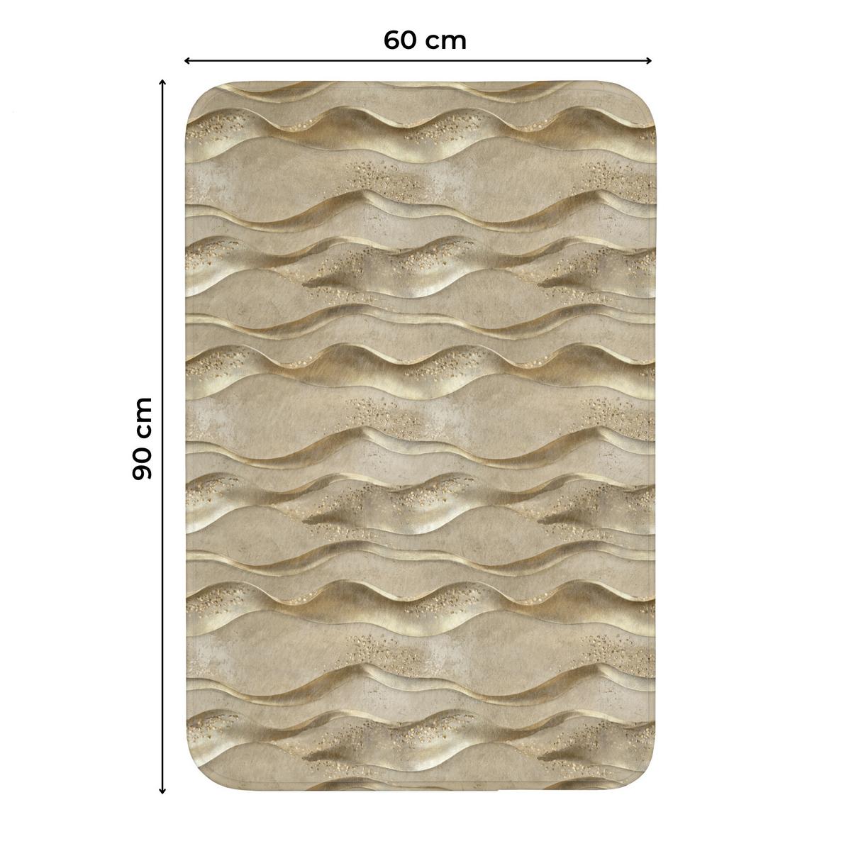 WC-VORLEGER Wellen - Muster - Gold Toilettenvorleger 60x90 cm - Messingfarben, Textil (60/1cm) - OnlyWow