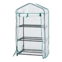 GEWÄCHSHAUS Chaam - Weiß, Metall (69/125/49cm) - [en.casa]