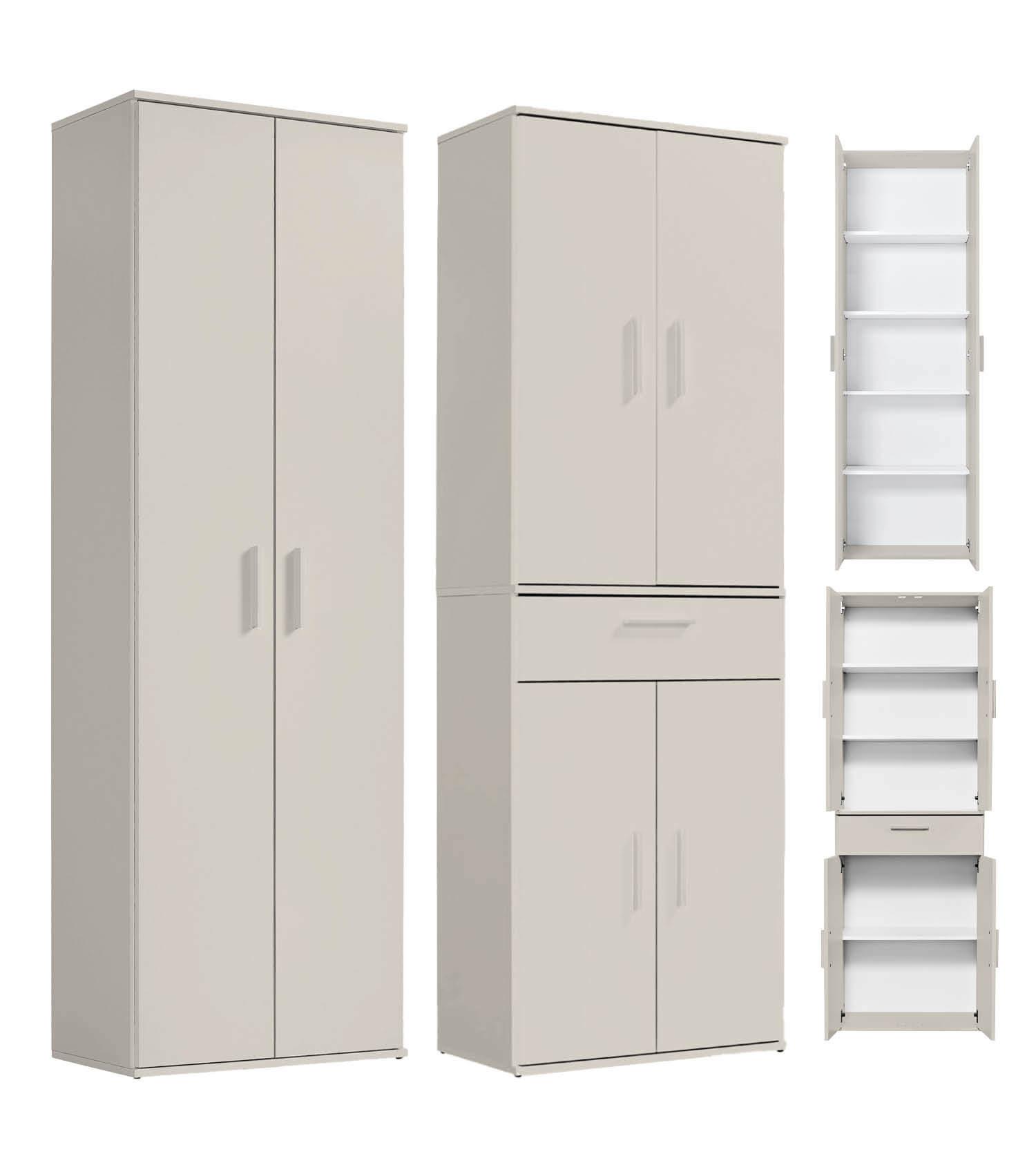 MEHRZWECKSCHRANK SET Der Allzweckwaffe - Kaschmir, Holzwerkstoff (60/180/34cm) - Mokebo