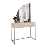 SCHMINKTISCH QUINNIE KASCHMIR mit LED-Spiegel links PUSH OPEN - Kaschmir/Goldfarben, Holzwerkstoff (100/175/42cm) - Lookway