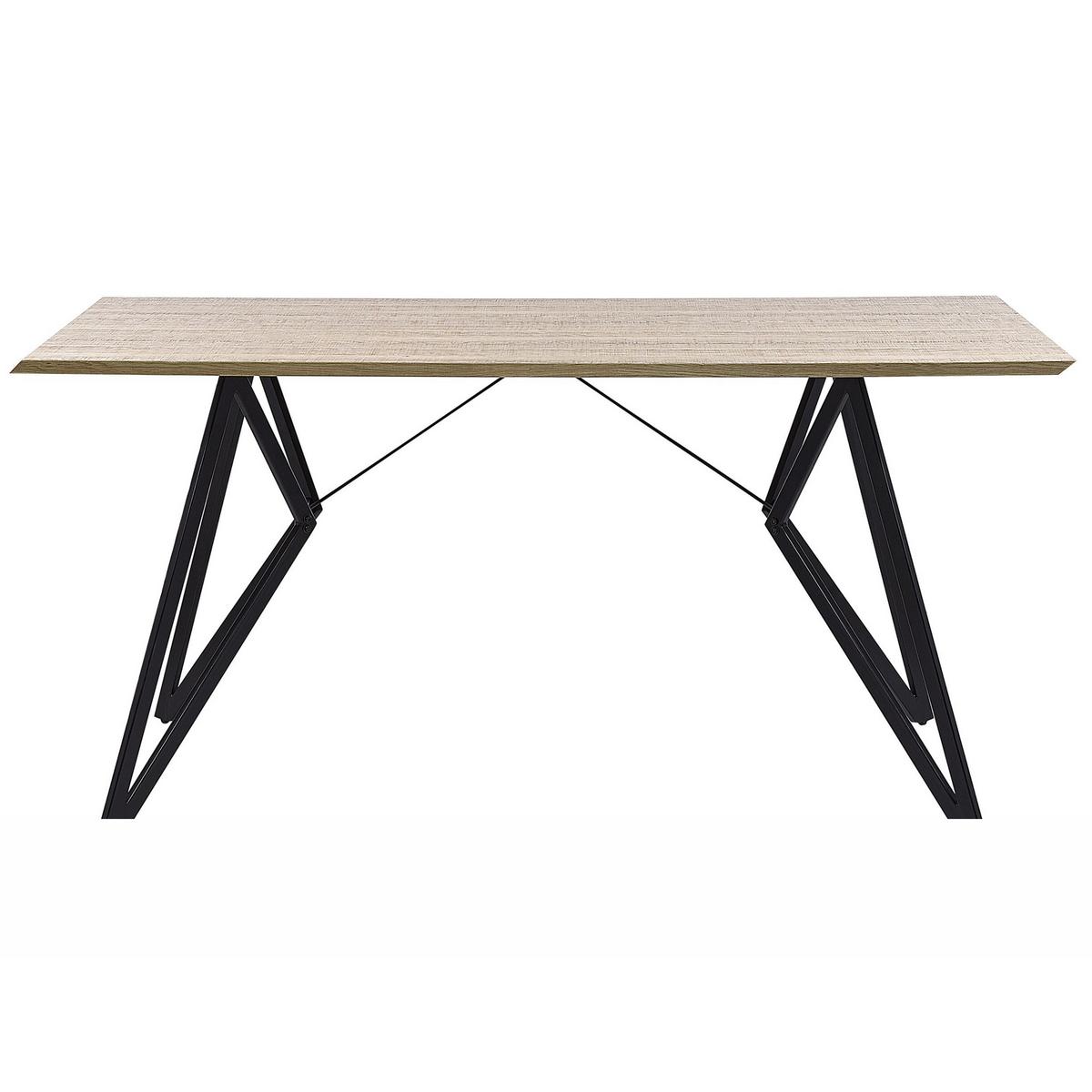 ESSTISCH 160/90/76 cm Hellbraun, Schwarz Rechteckig Buscot - Hellbraun, Holzwerkstoff (160/90/76cm) - Beliani