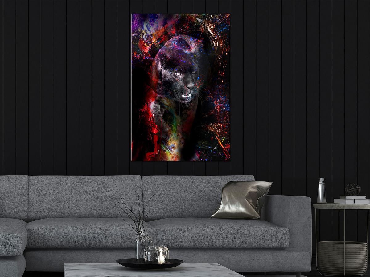 KUNSTDRUCK Schwarz 80/120 cm - Multicolor/Schwarz, Textil (80/120cm) - KUNSTLOFT