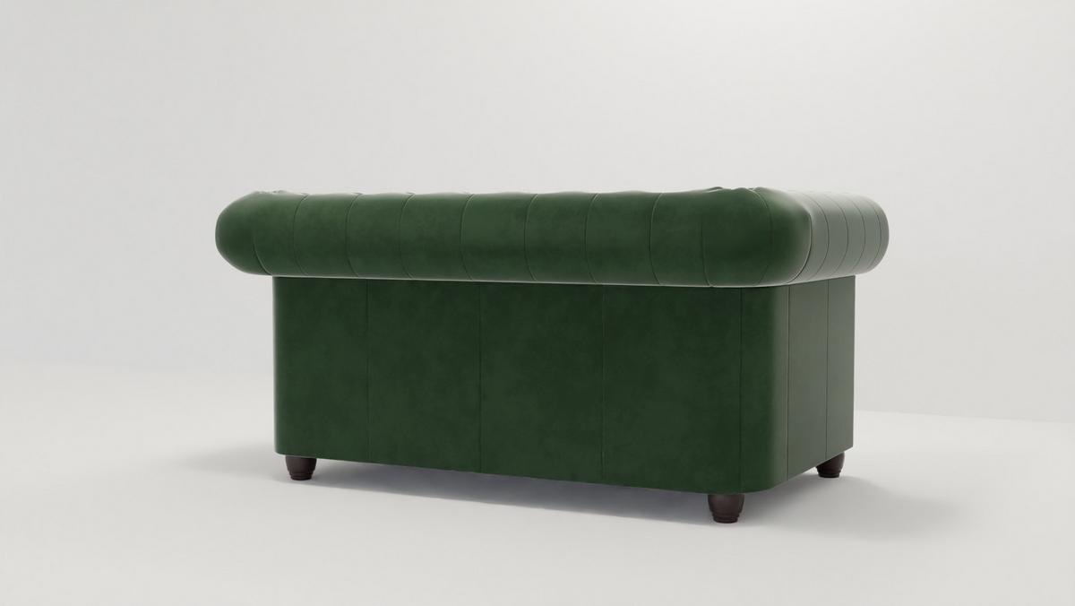 CHESTERFIELD-SOFA 2-Sitzer Nyx Flasche grün Samt - Smaragdgrün/Braun, Holz/Textil (148/72/86cm) - S-Style Möbel