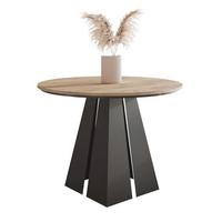 AUSZIEHTISCH FORTE 120/76 cm, Schwarz / Kraft-Eiche - Eichefarben/Schwarz, Holzwerkstoff/Metall (120/120/76cm) - Idohome