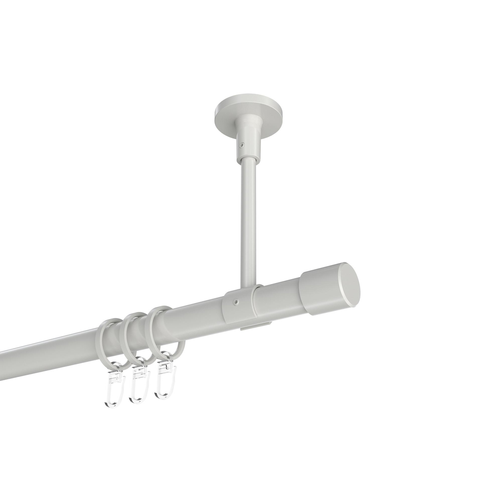 GARDINENSTANGE Sonette Santo 240 cm (geteilt in 2 x 120 cm), 1-läufig, 20 mm Ø Weiß - Weiß, Metall (240cm) - INTERDECO