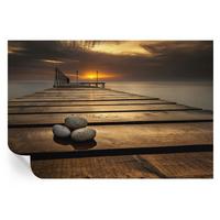 FOTOTAPETE 104x70 cm - Sonnenuntergang - Braun, Textil (104/70cm) - Wallfluent