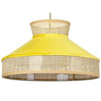 HÄNGELAMPE Batali 45/45/167 cm - Gelb, Naturmaterialien (45/45/167cm) - Beliani