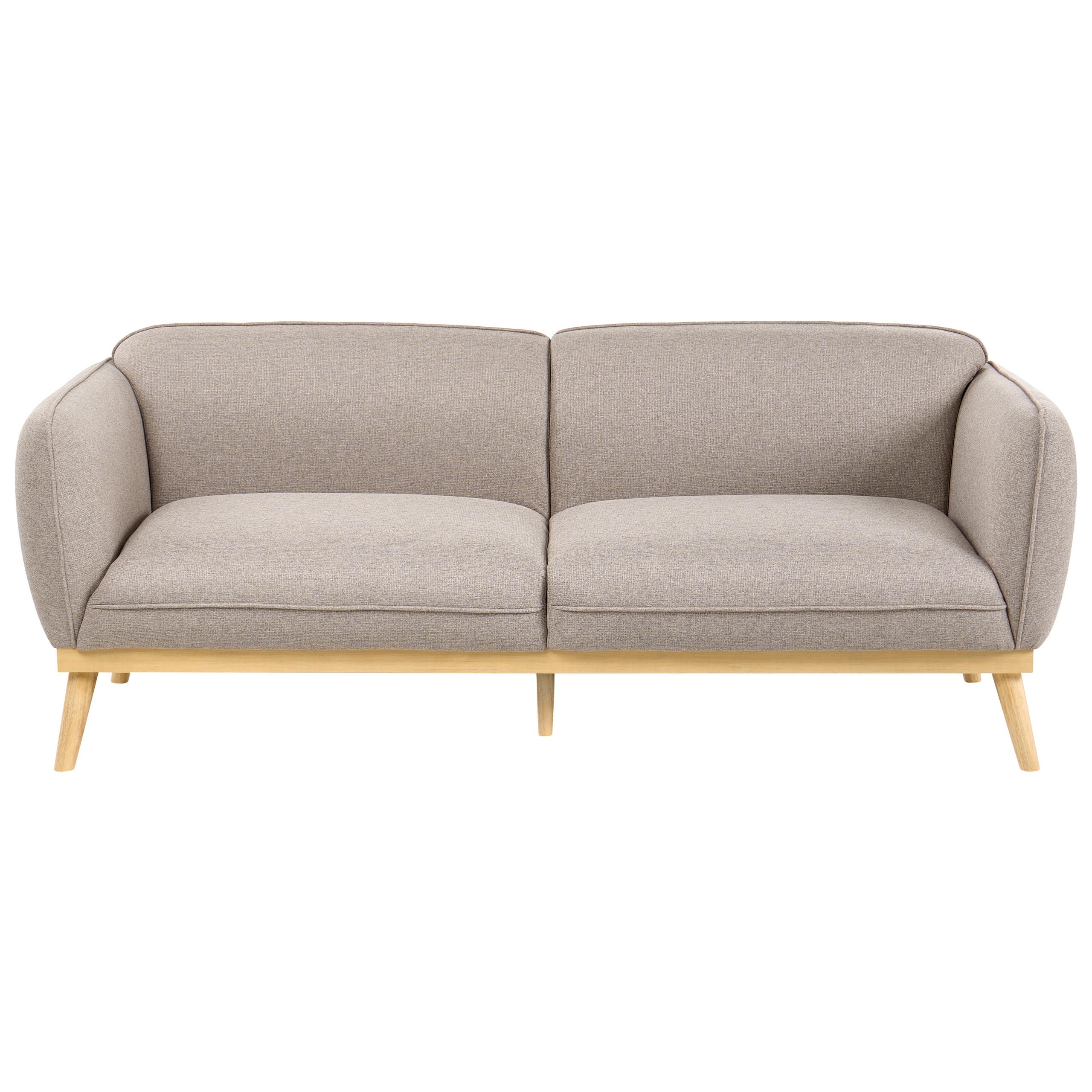 3-SITZER-SOFA Stoff Hellbraun Ljung - Hellbraun, Textil (210/82/82cm) - Beliani