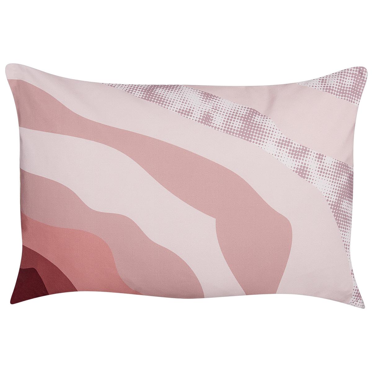 GARTENKISSEN 2er-Set abstraktem Motiv pastellrosa 40/60 cm Campei - Rosa, Textil (40/60cm) - Beliani