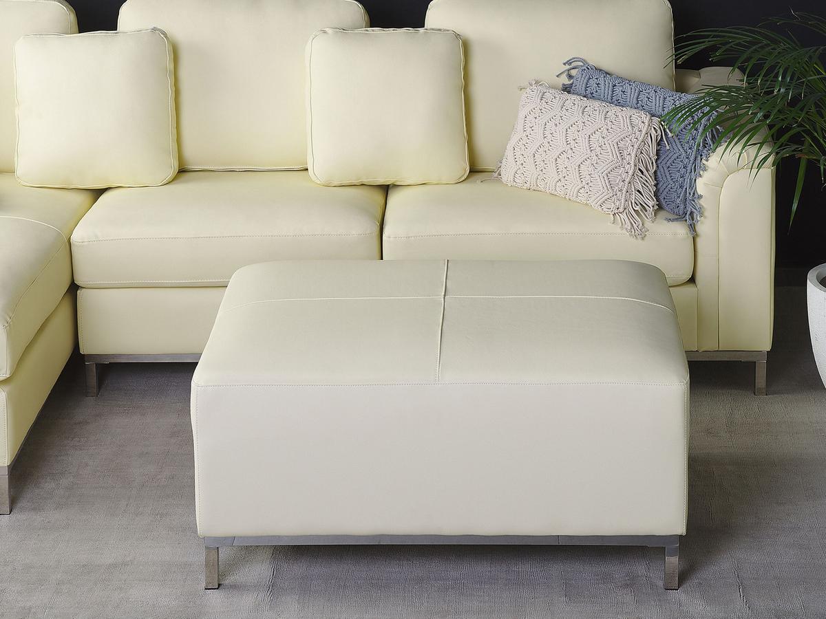OTTOMANE Oslo 71/95/46 cm - Beige, Leder (95/46/71cm) - Beliani