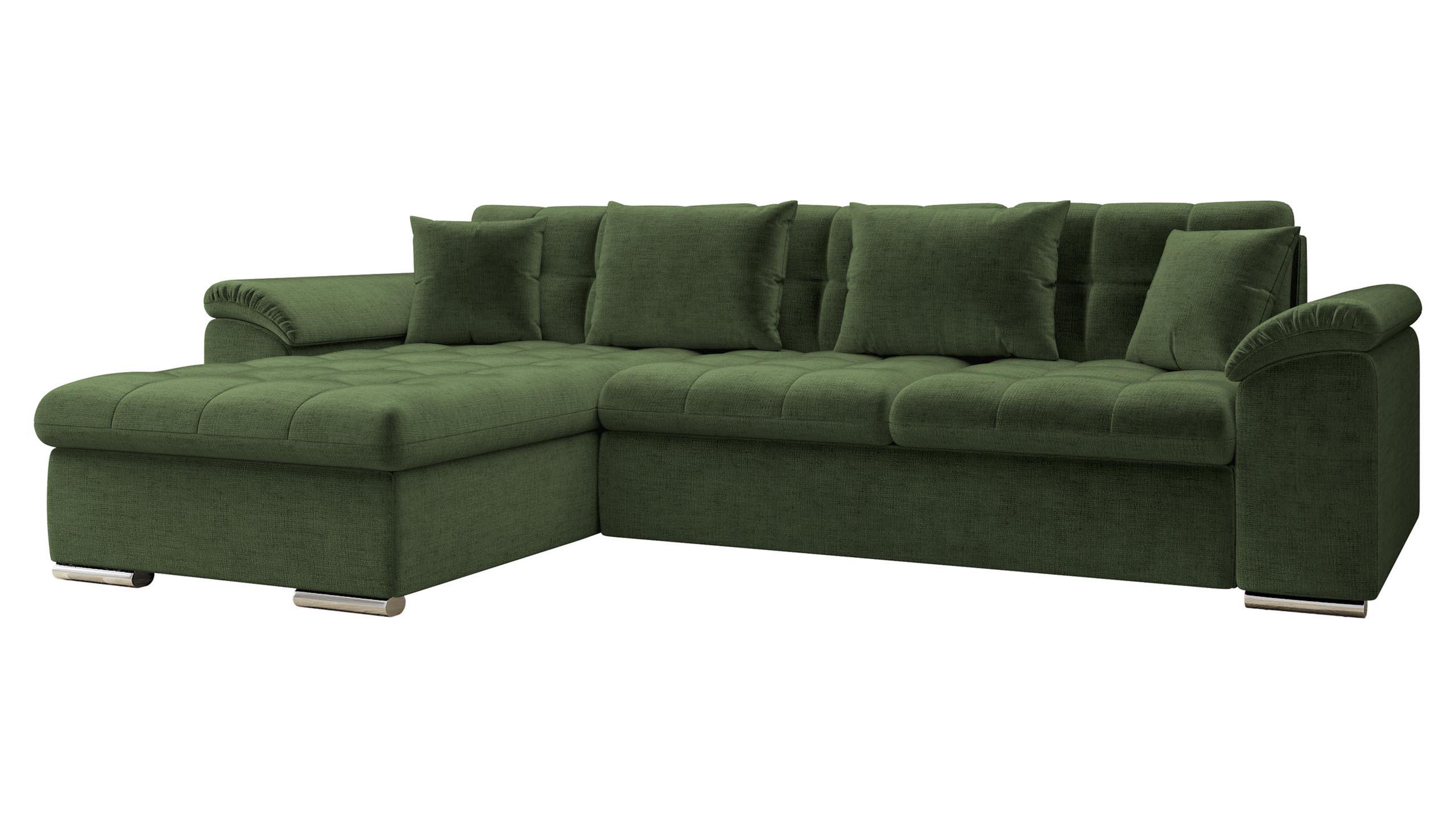 ECKSOFA Diana, Seite: Links - Grün, Holz/Textil (280/160cm) - MIRJAN24