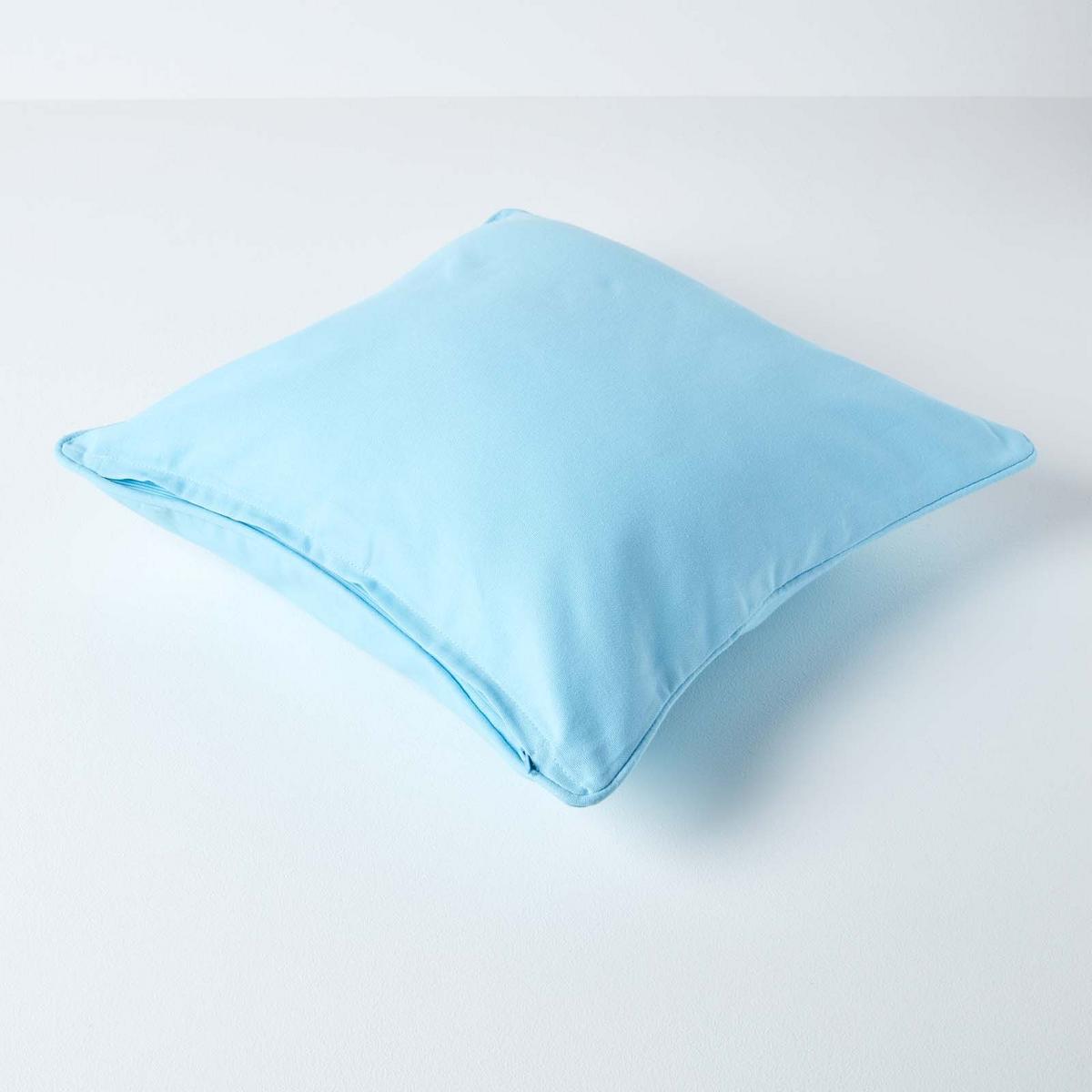 KISSENHÜLLE hellblau 45/45 cm, 100% Baumwolle - Hellblau, Textil (45/45cm) - Homescapes