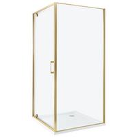 DUSCHKABINE 90/90/185 cm Gold Darli - Transparent, Glas (90/90/185cm) - Beliani