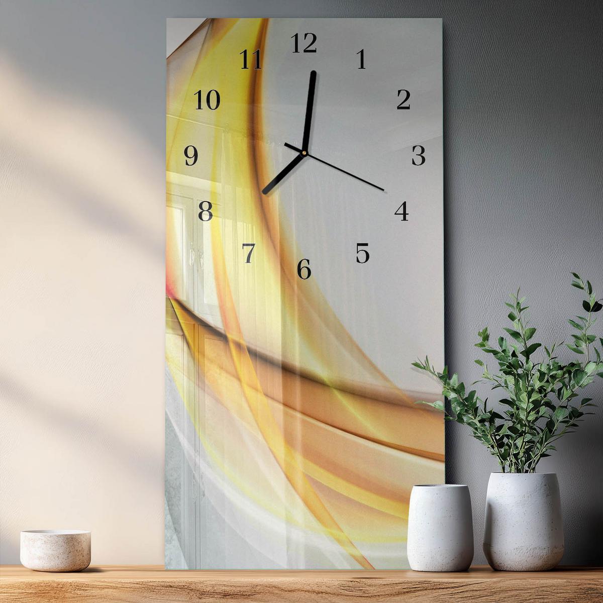 WANDUHR aus Glas 30x60 cm - Abstraktion - Multicolor, Glas (30/60/0.4cm) - TULUP