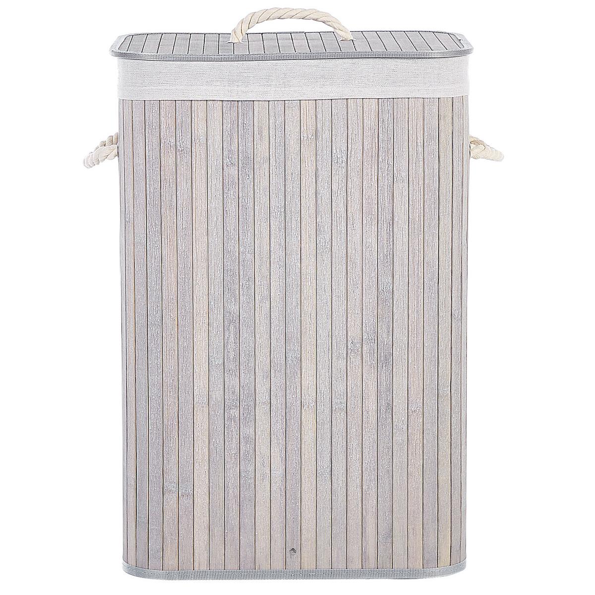 KORB Grau Komari - Weiß/Grau, Holz (40/60/30cm) - Beliani