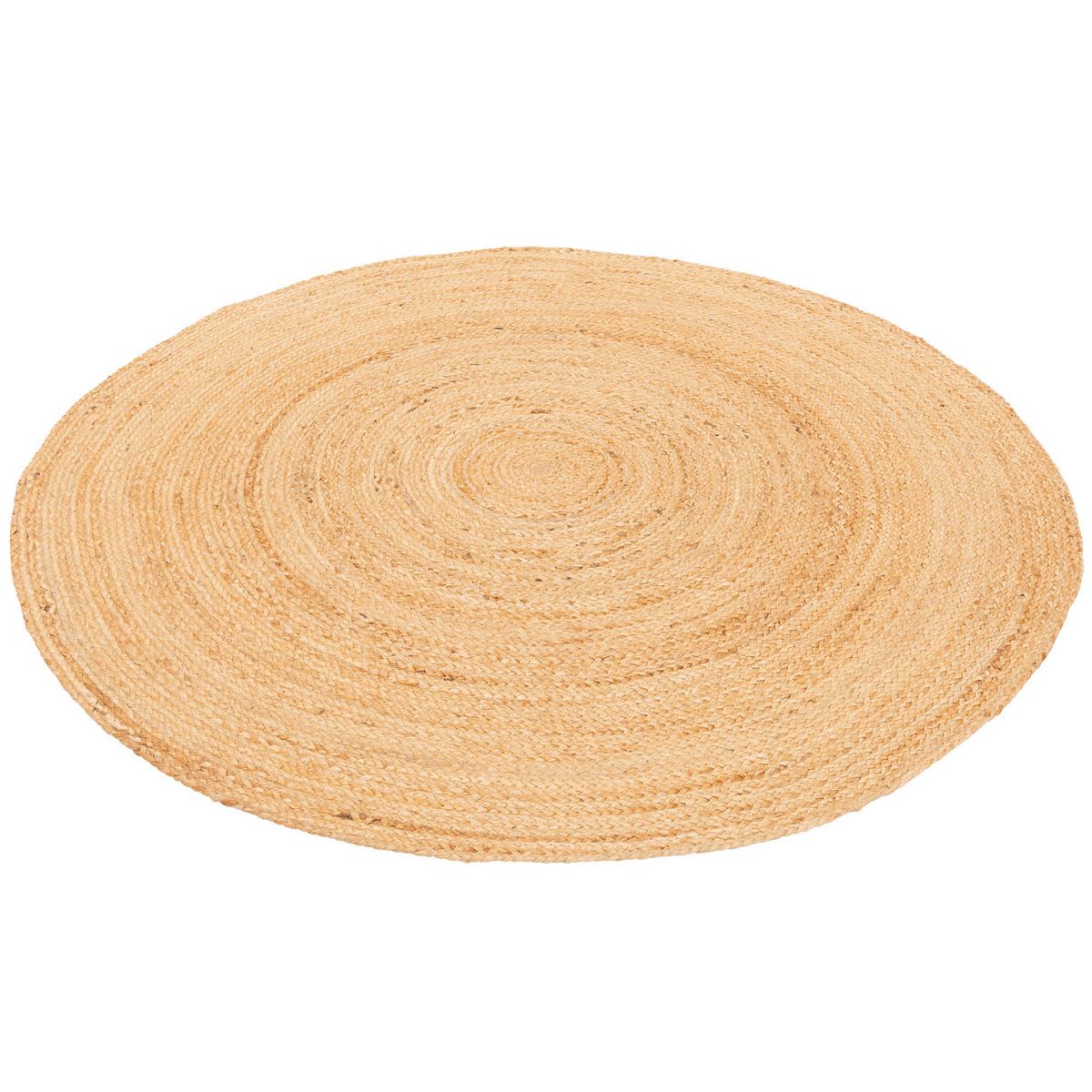 NATURFASER TEPPICH JUTE SALSA NATUR RUND - Beige, Textil (100/100cm) - Pergamon