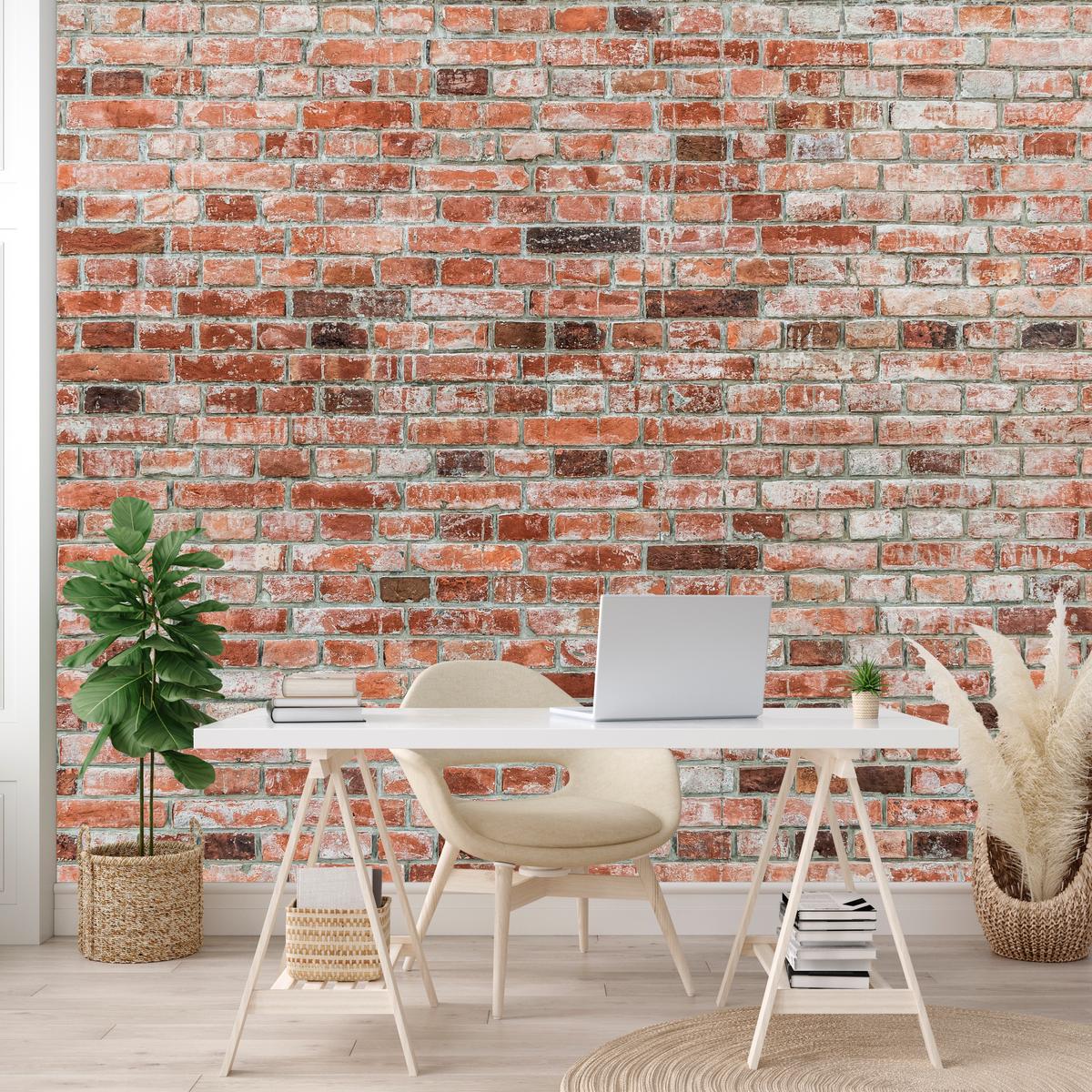 FOTOTAPETE für Büro Ziegelmauer Wand Abstraktion 200x140 - Braun, Papier (200/140cm) - Muralo