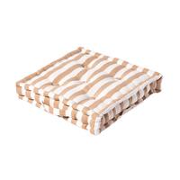 SITZKISSEN beige-weiß gestreift 50/50/10 cm - Beige, Textil (50/50/10cm) - Homescapes